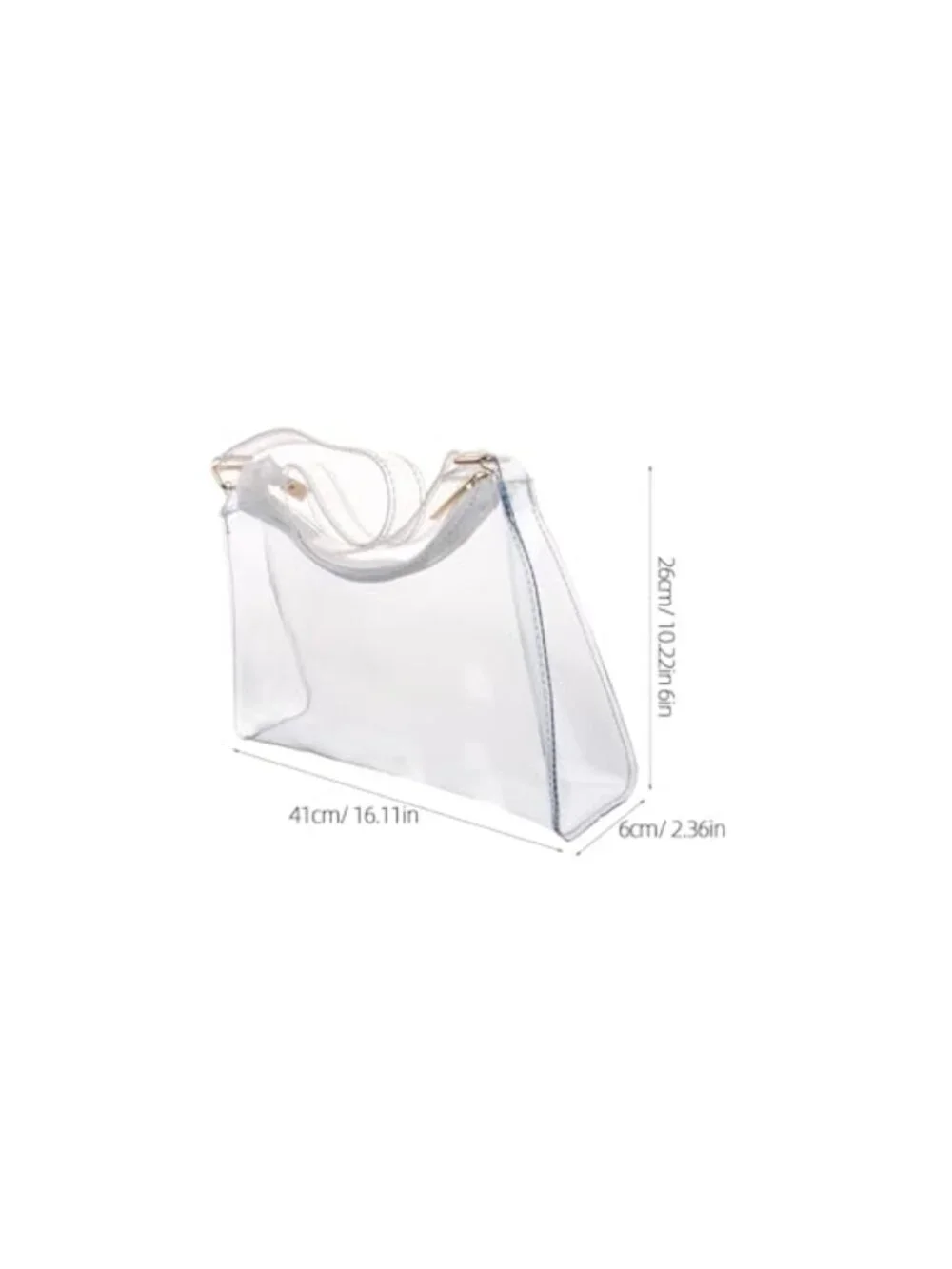 Transparent PVC Clear Shoulder Bag Stadium Approved Crossbody Purse Adjustable